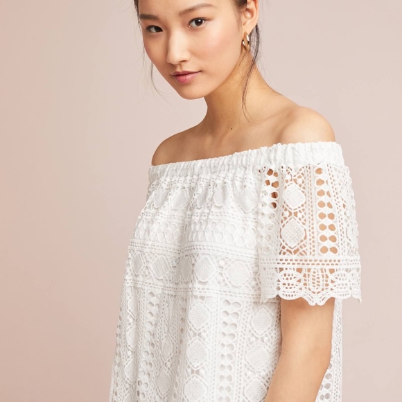 Anthropologie Tops - *SOLD* Anthropologie Off The Shoulder White Top
